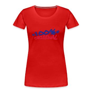 Comic Cartoon 100% Original - Women's Premium Organic T-Shirt - red - Front - Mia (176cm)