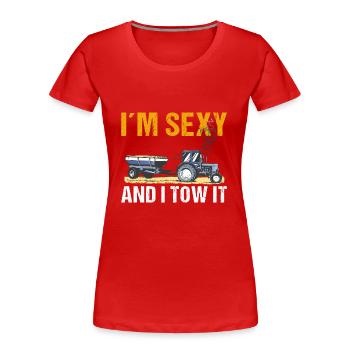Tractor Pulling Tractor Driver Tractor Puller - Frauen Premium Bio T-Shirt - Rot - Vorne - Mia (176cm)