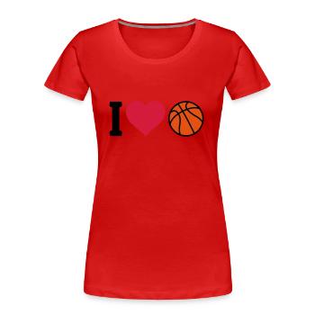 I love Basketball - Women's Premium Organic T-Shirt - red - Front - Mia (176cm)