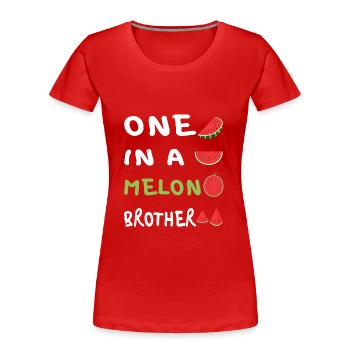 Einer in einer Melone - Frauen Premium Bio T-Shirt - Rot - Vorne - Mia (176cm)