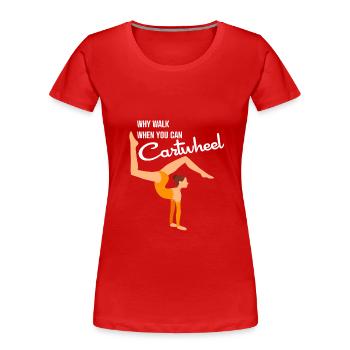 J’aime la gymnastique, la gymnastique, la gymnaste - T-shirt bio Premium Femme - rouge - Devant - Mia (176cm)