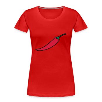 Chilli / Chilischote / Gewürz Vektor - Frauen Premium Bio T-Shirt - Rot - Vorne - Mia (176cm)