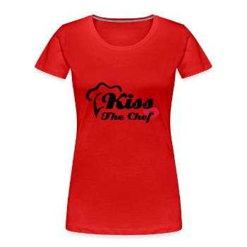 Kiss The Chef - Frauen Premium Bio T-Shirt - Rot - Vorne - Mia (176cm)