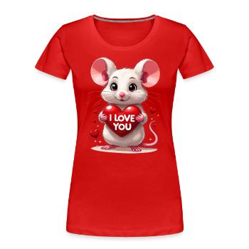I love you - Frauen Premium Bio T-Shirt - Rot - Vorne - Mia (176cm)