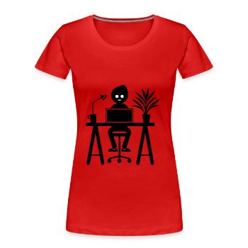Arbeiter Computer Job Lernen - Frauen Premium Bio T-Shirt - Rot - Vorne - Mia (176cm)
