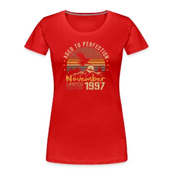 The Legends were born in November 1997 - 1997 - Women's Premium Organic T-Shirt - red - Front - Mia (176cm)