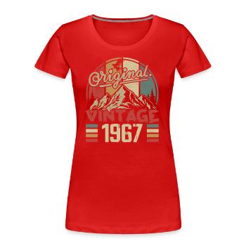 Jahrgang 1967 Retro Geburtstagsgeschenk Geboren 1967 - Frauen Premium Bio T-Shirt - Rot - Vorne - Mia (176cm)