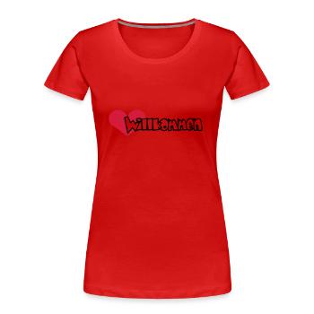 Herzlich Willkommen (2c) - Frauen Premium Bio T-Shirt - Rot - Vorne - Mia (176cm)