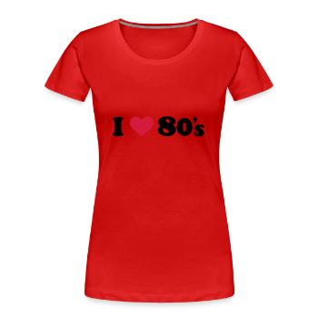 80's - Frauen Premium Bio T-Shirt - Rot - Vorne - Mia (176cm)