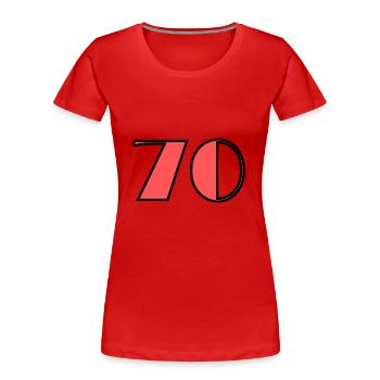 70. 70 YEARS. 70TH ANNIVERSARY. BIRTHDAY 70 YEARS. - Women's Premium Organic T-Shirt - red - Front - Mia (176cm)