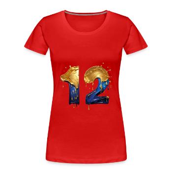 NR. 12 NUMMER 12 COOL 12. GEBURTSTAG - Frauen Premium Bio T-Shirt - Rot - Vorne - Mia (176cm)