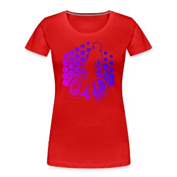 Herren Roadbike Rennradfahrer Rennradfahren - Frauen Premium Bio T-Shirt - Rot - Vorne - Mia (176cm)