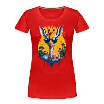 Cool giraffe - Women's Premium Organic T-Shirt - red - Front - Mia (176cm)