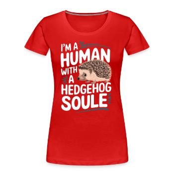 hérisson animal épineux hérisson - T-shirt bio Premium Femme - rouge - Devant - Mia (176cm)