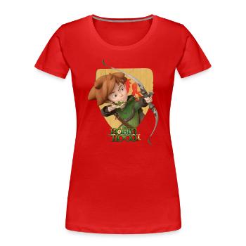 Robin Hood Schießt Mit Seinem Bogen - Frauen Premium Bio T-Shirt - Rot - Vorne - Mia (176cm)