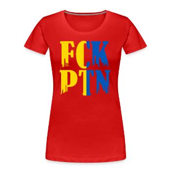 FCK Putin Ukraine Konflikt Free Ukraine - Frauen Premium Bio T-Shirt - Rot - Vorne - Mia (176cm)