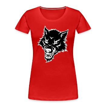 wolf - Women's Premium Organic T-Shirt - red - Front - Mia (176cm)