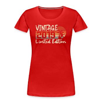 Vintage 2019 Millésime 2019 Cadeau D'anniversaire - T-shirt bio Premium Femme - rouge - Devant - Mia (176cm)