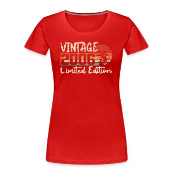 Jahrgang 2006 Jahrgang 2006 Geburtstagsgeschenk - Frauen Premium Bio T-Shirt - Rot - Vorne - Mia (176cm)