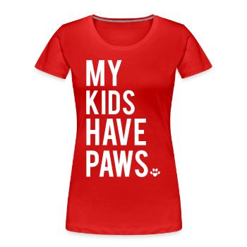 Paws - Women's Premium Organic T-Shirt - red - Front - Mia (176cm)