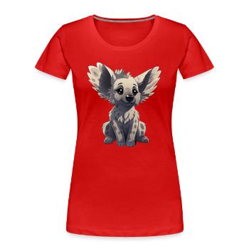 Hyena, Koala & Dog - Big Ears - Women's Premium Organic T-Shirt - red - Front - Mia (176cm)