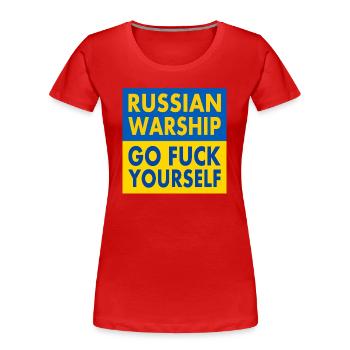 russian warship go f yourself - Frauen Premium Bio T-Shirt - Rot - Vorne - Mia (176cm)