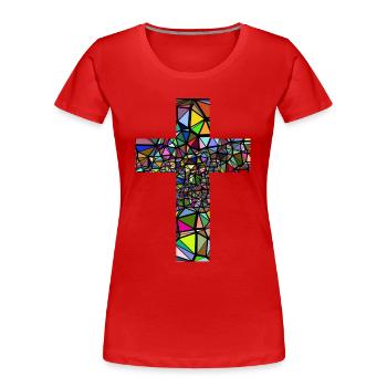 JESUS. JESUS CHRISTUS KREUZ RELIGION GOTT GESCHENK - Frauen Premium Bio T-Shirt - Rot - Vorne - Mia (176cm)