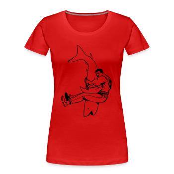 contrôle de requin - T-shirt bio Premium Femme - rouge - Devant - Mia (176cm)