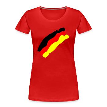 drapeau allemand - T-shirt bio Premium Femme - rouge - Devant - Mia (176cm)