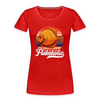 Flounder Fishing Fishing Catcher Summer Flounder - Women's Premium Organic T-Shirt - red - Front - Mia (176cm)