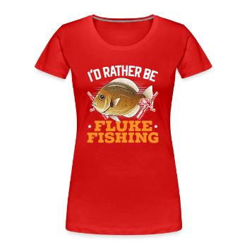 Flounder Fishing Fishing Catcher Summer Flounder - Women's Premium Organic T-Shirt - red - Front - Mia (176cm)
