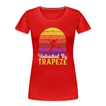 Retro Trapeze Artist Circus Artist Acrobatics - Women's Premium Organic T-Shirt - red - Front - Mia (176cm)