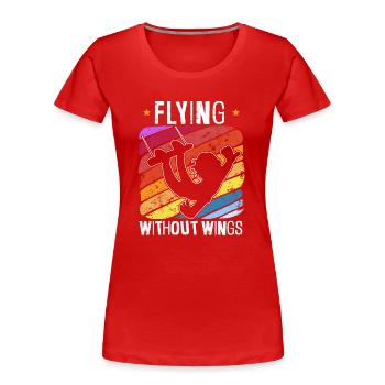 Retro Trapeze Artist Circus Artist Acrobatics - Women's Premium Organic T-Shirt - red - Front - Mia (176cm)