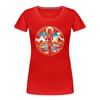 Bastet Cat Goddess Egypt Egyptian Mythology - Women's Premium Organic T-Shirt - red - Front - Mia (176cm)