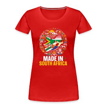 Fierté de l’Afrique du Sud Drapeau sud-africain - T-shirt bio Premium Femme - rouge - Devant - Mia (176cm)