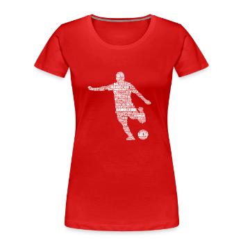 Footballer Jersey Boys Kids Cool Soccer - Women's Premium Organic T-Shirt - red - Front - Mia (176cm)