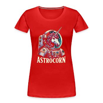 Astrocorn Astronaut Unicorn Mythical Creature - Women's Premium Organic T-Shirt - red - Front - Mia (176cm)