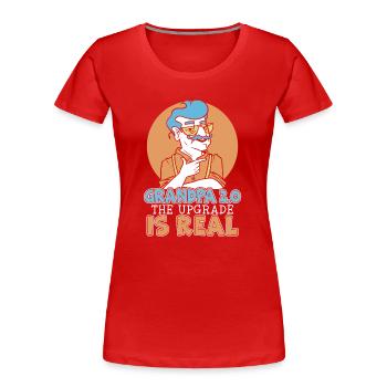 Grandfather promoted to grandfather by grandpa - Women's Premium Organic T-Shirt - red - Front - Mia (176cm)
