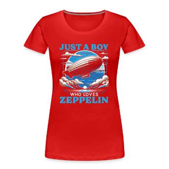 Zeppelin for Boys - Women's Premium Organic T-Shirt - red - Front - Mia (176cm)