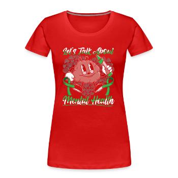 Mental Health Awareness - Women's Premium Organic T-Shirt - red - Front - Mia (176cm)