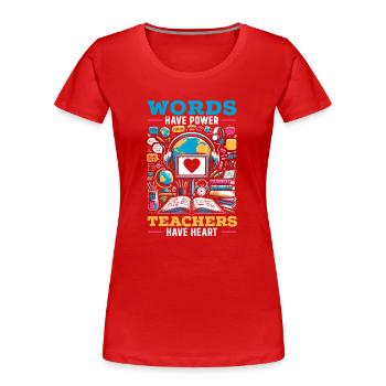 Ell-teacher teaching English learner - Women's Premium Organic T-Shirt - red - Front - Mia (176cm)