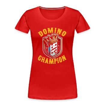 jeu de société de joueur de domino J’aime le jeu de domino - T-shirt bio Premium Femme - rouge - Devant - Mia (176cm)
