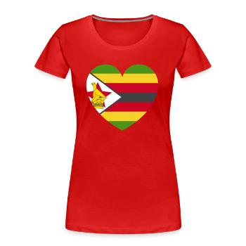 Zimbabwe Drapeau Pays Nationalité Zimbabwe - T-shirt bio Premium Femme - rouge - Devant - Mia (176cm)