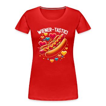 Hotdog-liebhaber-fast-food-feinschmecker-würstchen - Frauen Premium Bio T-Shirt - Rot - Vorne - Mia (176cm)