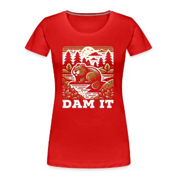Lustiger Biber-liebhaber-nagetier-tier-niedlicher - Frauen Premium Bio T-Shirt - Rot - Vorne - Mia (176cm)