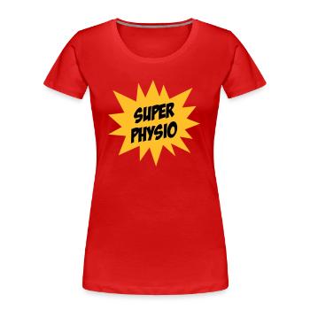 Super Physio - T-shirt bio Premium Femme - rouge - Devant - Mia (176cm)