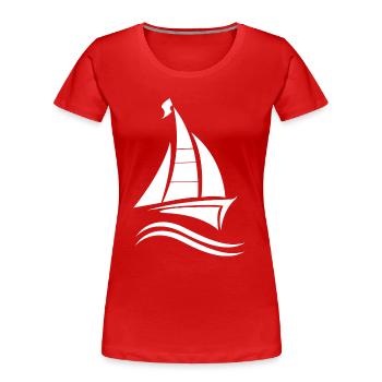 Segeln Segelboot Segelschein - Frauen Premium Bio T-Shirt - Rot - Vorne - Mia (176cm)