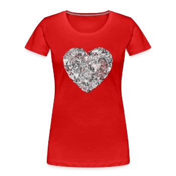 Heart Cat Lover Kitty Cat Kitten Love Pet Gift - Women's Premium Organic T-Shirt - red - Front - Mia (176cm)