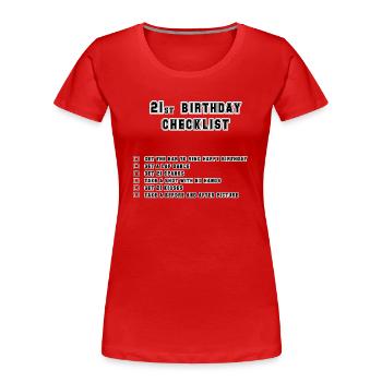 21st - Women's Premium Organic T-Shirt - red - Front - Mia (176cm)