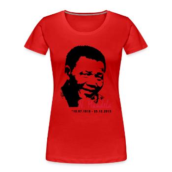 Nelson Mandela - Women's Premium Organic T-Shirt - red - Front - Mia (176cm)